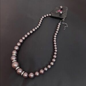 Paparazzi Purple Pearl Necklace Set